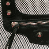 Balenciaga Perforated Twill Motocross Classic City Handbag angle view