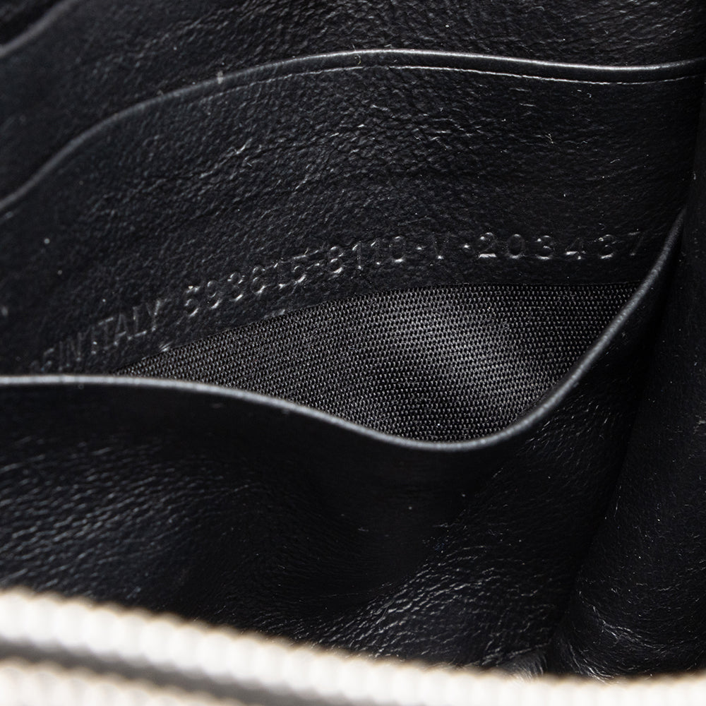 Balenciaga Quilted Metallic Leather B Dot Shoulder Bag detail view