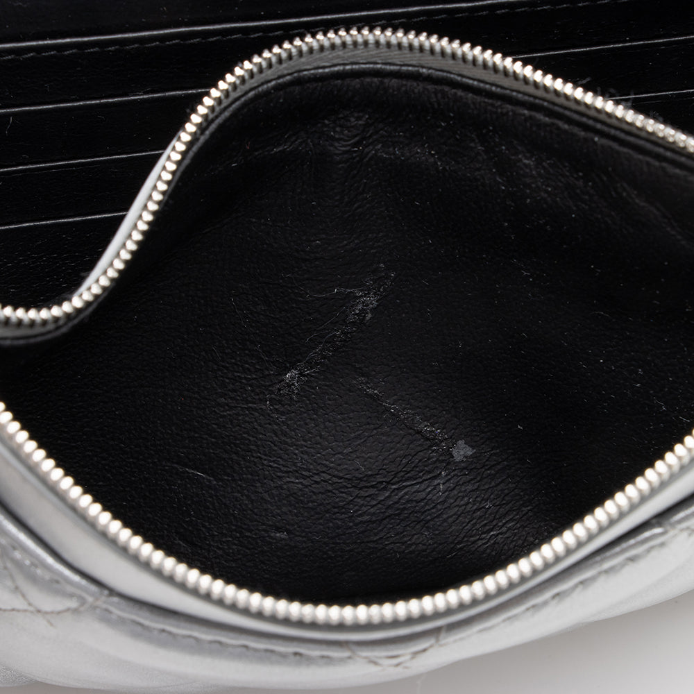 Balenciaga Quilted Metallic Leather B Dot Shoulder Bag close-up view