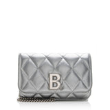 Balenciaga Quilted Metallic Leather B Dot Shoulder Bag