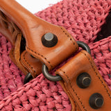 Balenciaga Raffia Motocross Classic Panier Small Tote side view