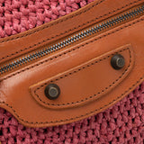 Balenciaga Raffia Motocross Classic Panier Small Tote angle view
