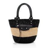 Balenciaga Raffia Striped Panier XS Tote | Authentic Pre-Owned