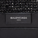 Balenciaga Raffia Striped Panier XS Tote | Authentic Pre-Owned close-up view
