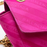 Balenciaga Satin Jacquard BB S Round Shoulder Bag - Final Sale angle view