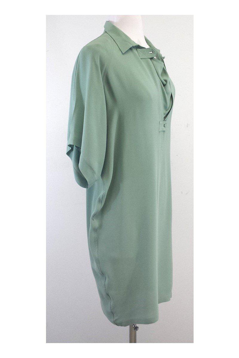 Side view of Balenciaga dress Green premium designer bag