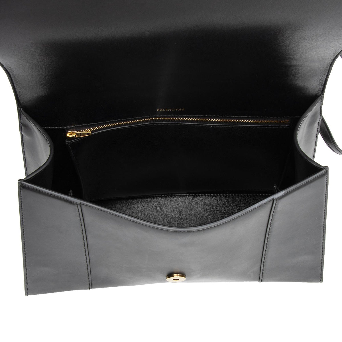 Balenciaga Shiny Calfskin Hourglass Medium Satchel | Authentic Pre-Owned detail view