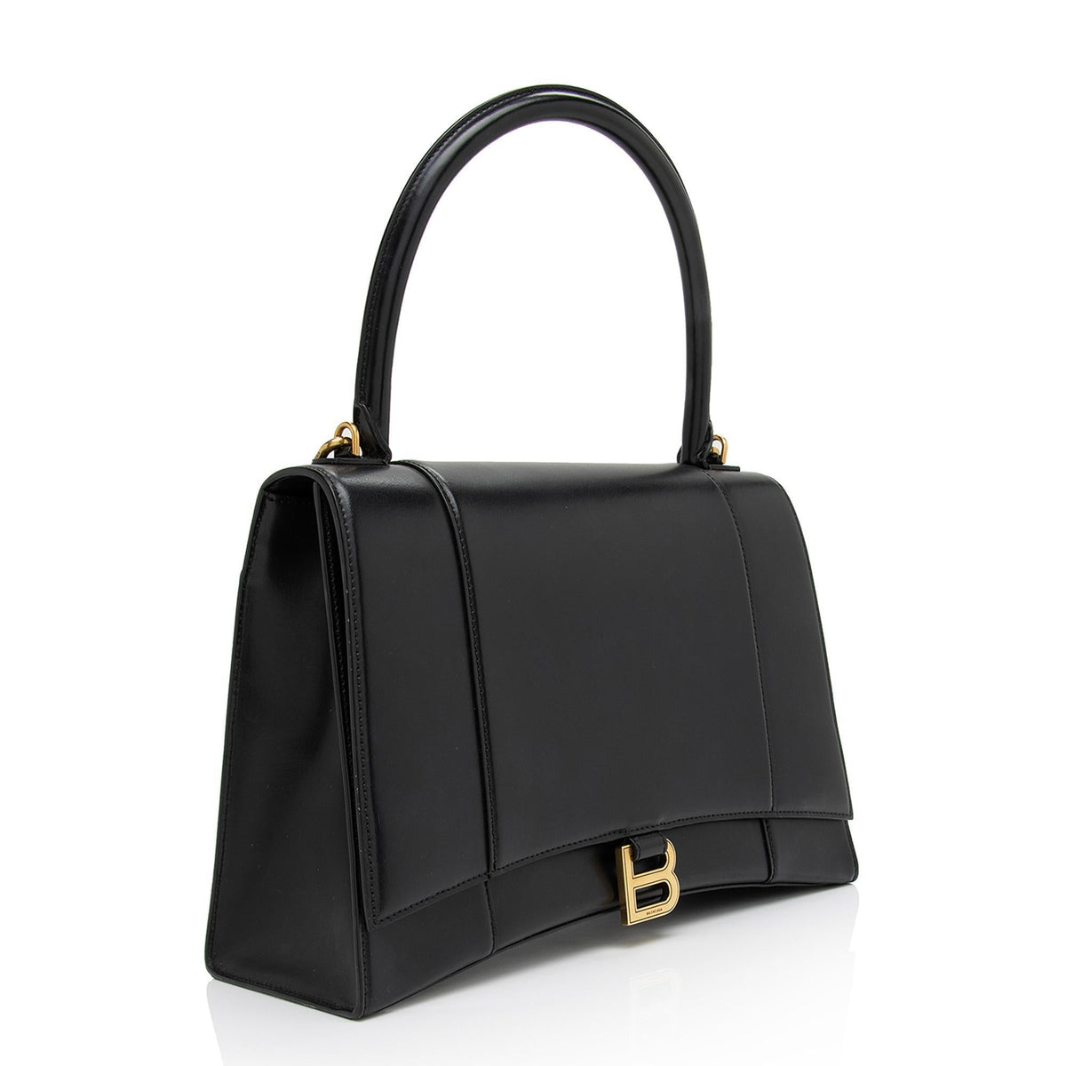 Balenciaga Shiny Calfskin Hourglass Medium Satchel | Authentic Pre-Owned side view