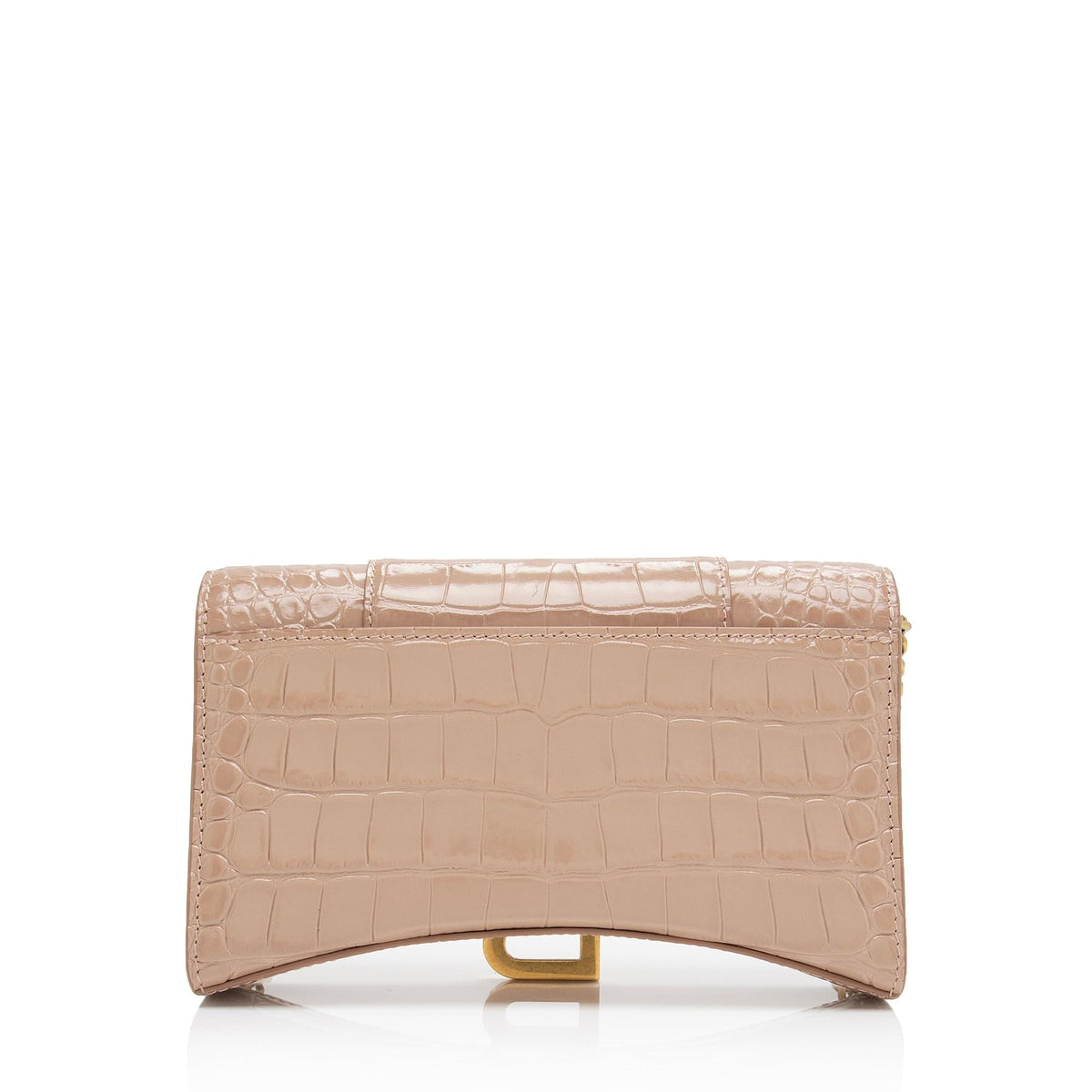 Balenciaga Shiny Croc Embossed Calfskin Hourglass Chain Bag angle view