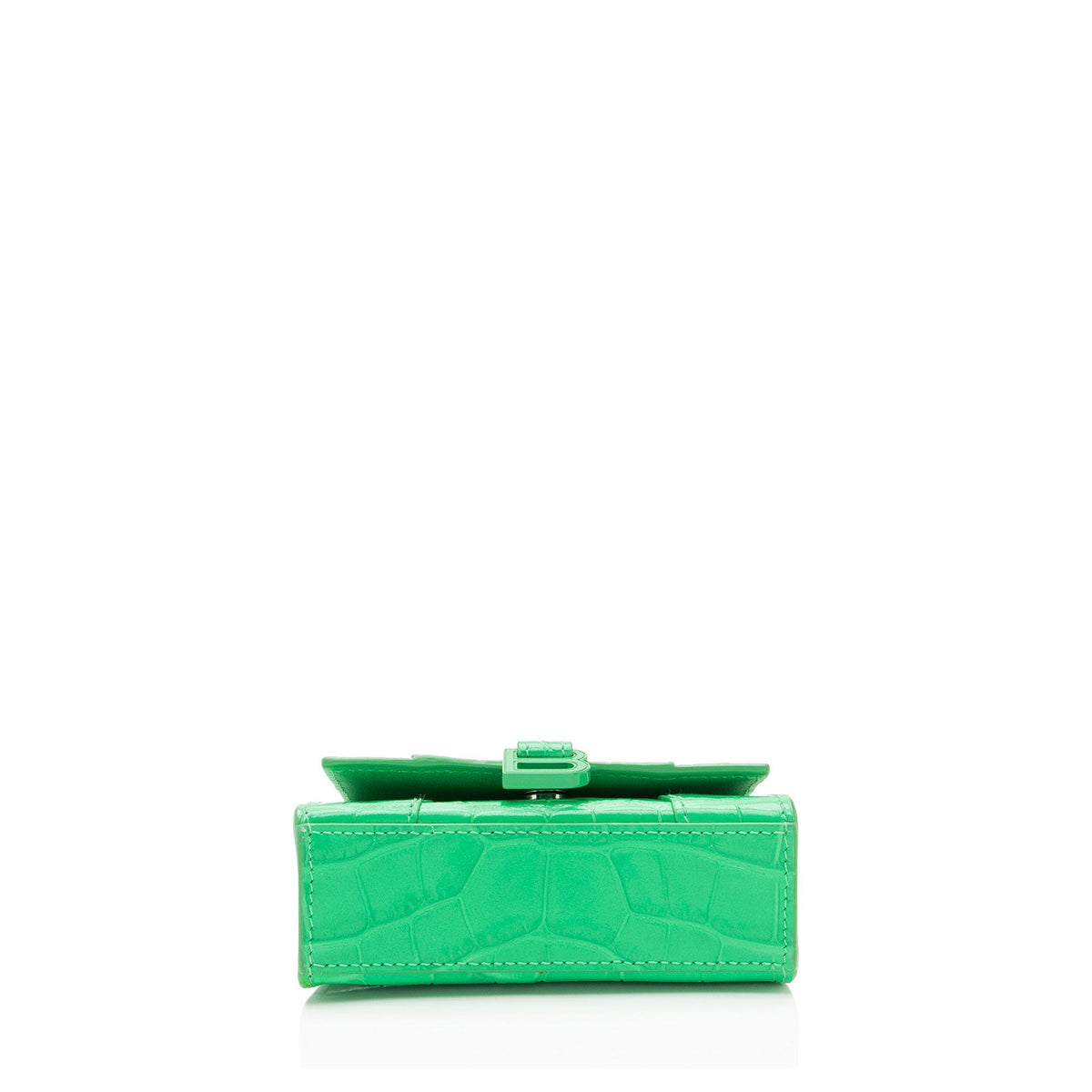 Balenciaga Shiny Croc Embossed Calfskin Hourglass Super Nano Top Handle Bag back view
