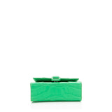 Balenciaga Shiny Croc Embossed Calfskin Hourglass Super Nano Top Handle Bag back view