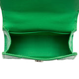 Balenciaga Shiny Croc Embossed Calfskin Hourglass Super Nano Top Handle Bag hardware detail