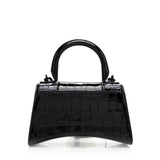 Balenciaga Shiny Croc Embossed Calfskin Hourglass XS Satchel 20783 angle view