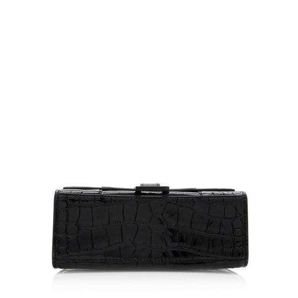 Balenciaga Shiny Croc Embossed Calfskin Hourglass XS Satchel 20783 back view