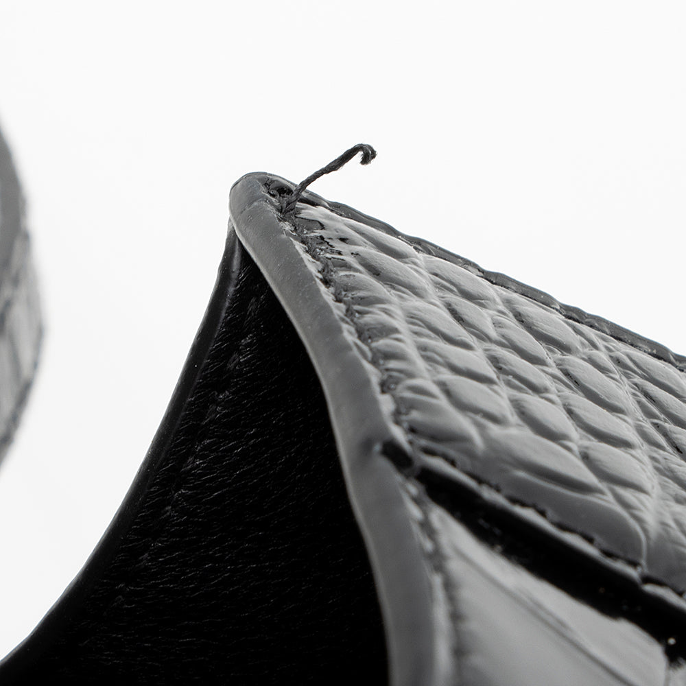 Balenciaga Shiny Croc Embossed Calfskin Hourglass XS Satchel 20783 angle view