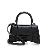Balenciaga Shiny Croc Embossed Calfskin Hourglass XS Satchel 20783