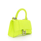 Balenciaga Shiny Croc Embossed Calfskin Hourglass XS Satchel vSVXrb side view