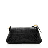 Balenciaga Shiny Croc Embossed Calfskin XX Small Flap Bag angle view