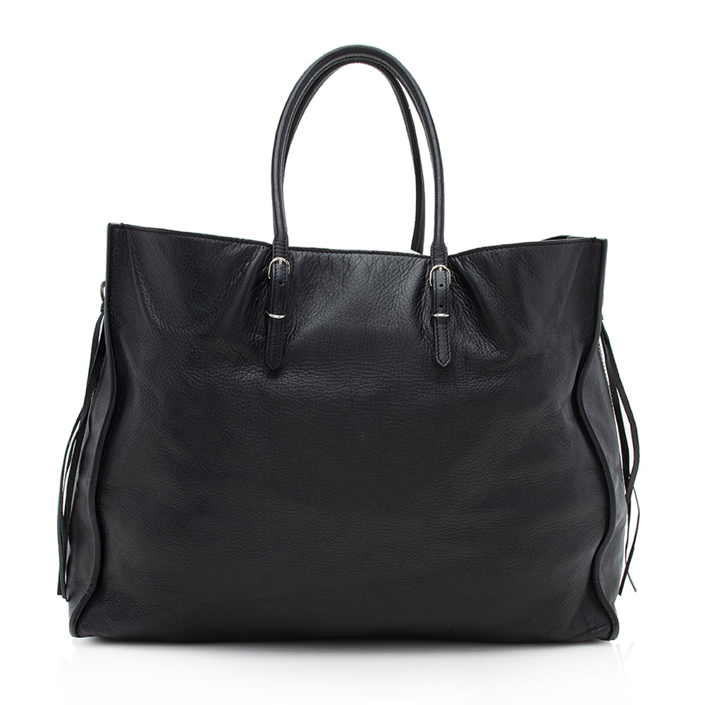 Balenciaga Veau Leather Papier A4 Zip Around Tote | Authentic Pre-Owned angle view
