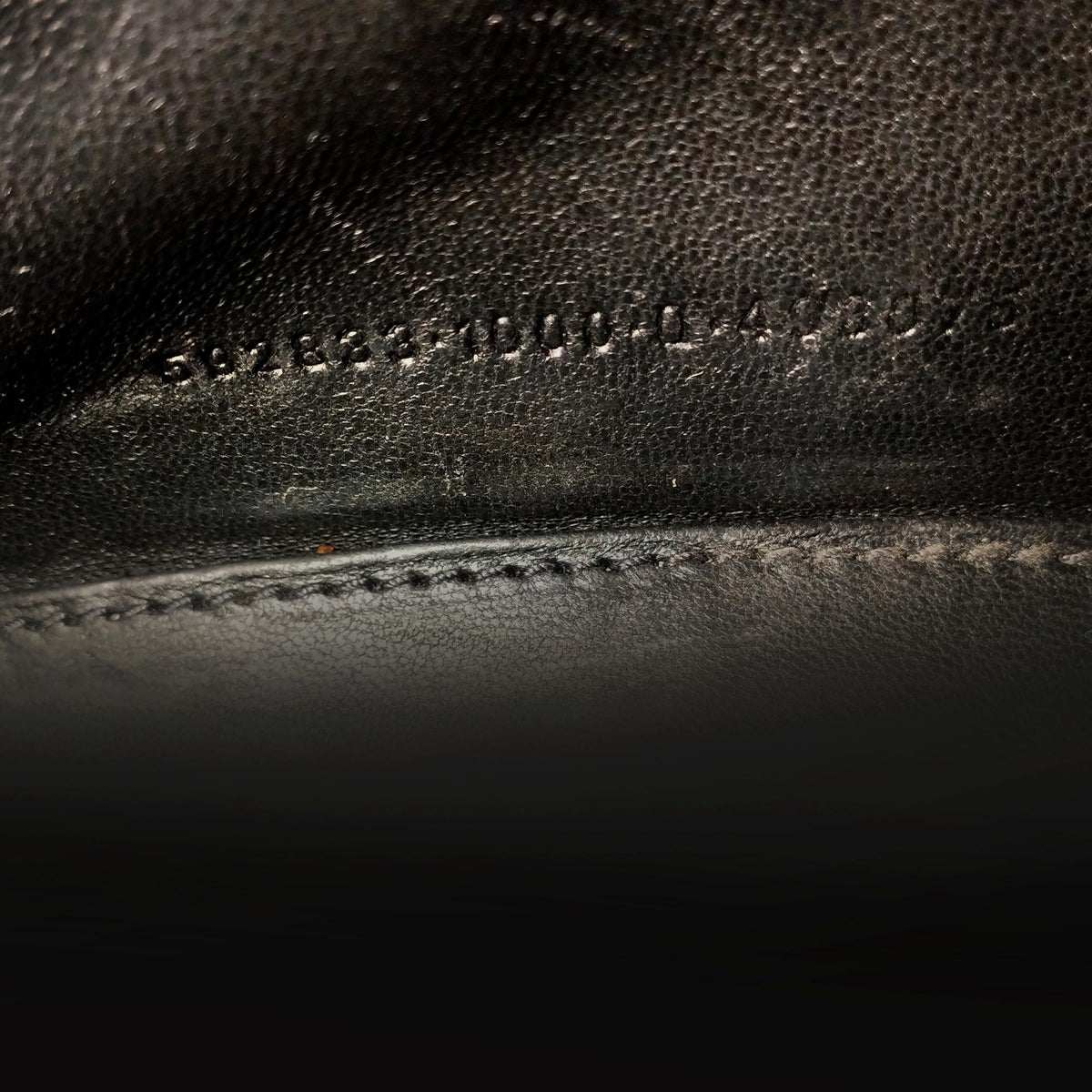 Balenciaga XS Embossed Hourglass | Authentic Pre-Owned close-up view