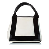 Balenciaga XS Navy Cabas Canvas Satchel | Authentic Pre-Owned angle view