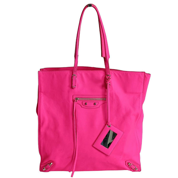 Balenciaga Papier vertical shoulder bag in fuchsia leather — Designer Shoulder Bag