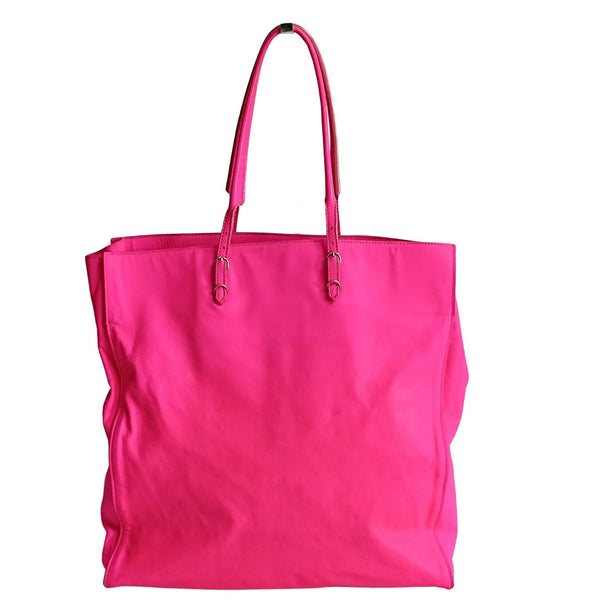 Balenciaga Papier vertical shoulder bag in fuchsia leather — Designer Shoulder Bag