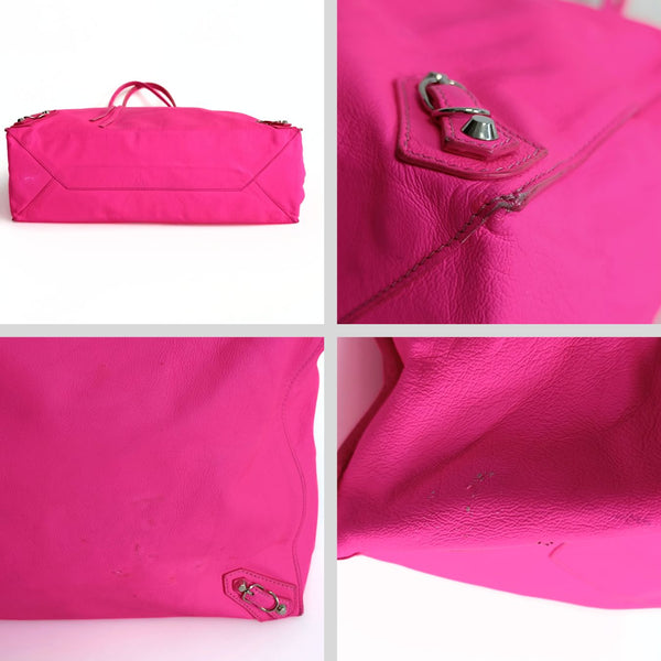 Balenciaga Papier vertical shoulder bag in fuchsia leather — Designer Shoulder Bag