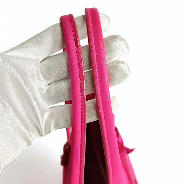 Balenciaga Papier vertical shoulder bag in fuchsia leather — Designer Shoulder Bag