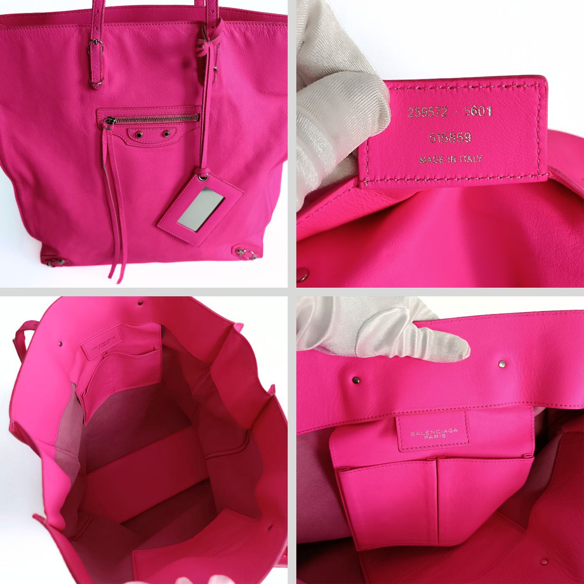 Balenciaga Papier vertical shoulder bag in fuchsia leather — Designer Shoulder Bag
