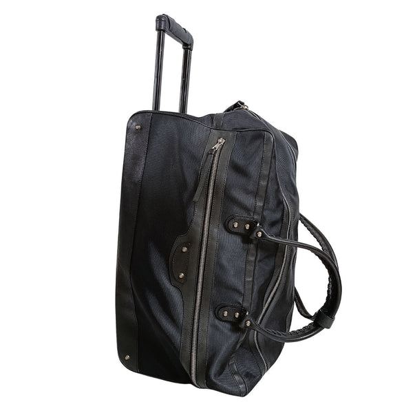 Balenciaga Trolley suitcase in black canvas and leather | Designer Luxury Handbag