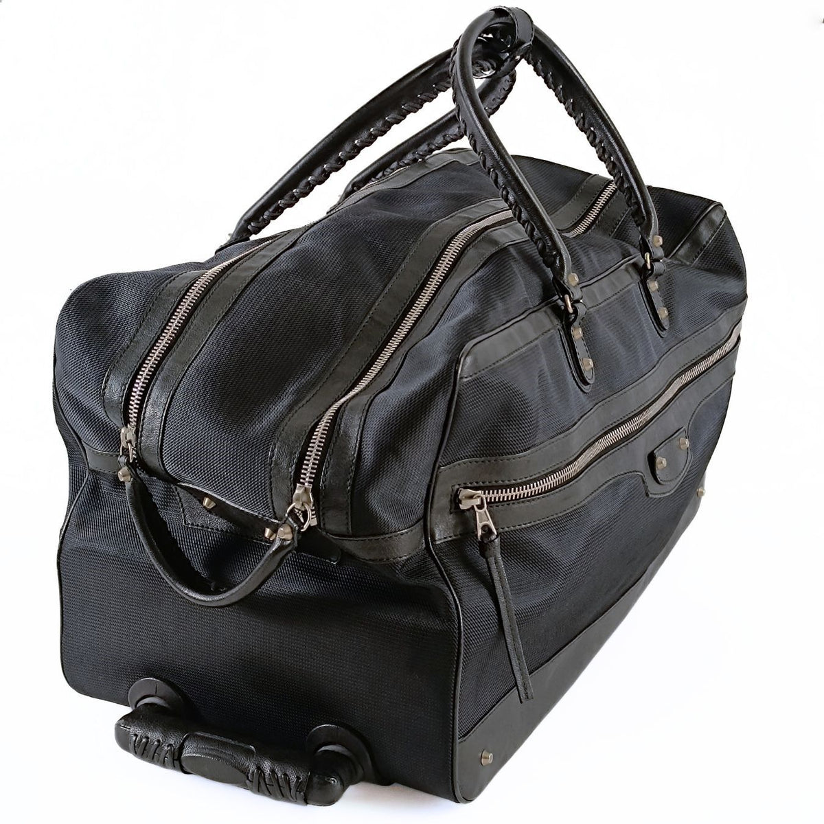 Balenciaga Trolley suitcase in black canvas and leather | Designer Luxury Handbag