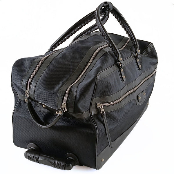 Balenciaga Trolley suitcase in black canvas and leather | Designer Luxury Handbag