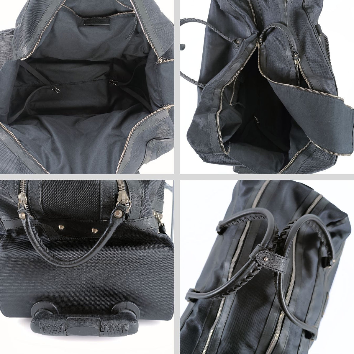 Balenciaga Trolley suitcase in black canvas and leather | Designer Luxury Handbag