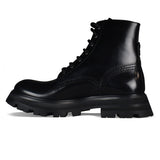Close-up of Alexander McQueen boots & booties hardware and fine stitching