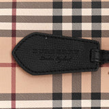 Close-up of Burberry shoulder bags hardware and fine stitching