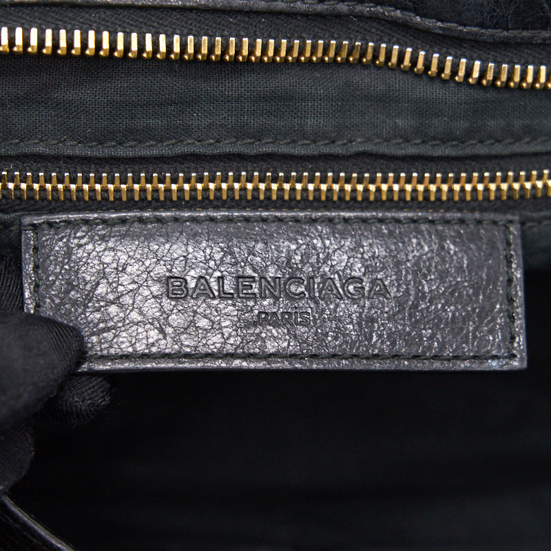 Side view of Balenciaga handbag Black premium designer bag