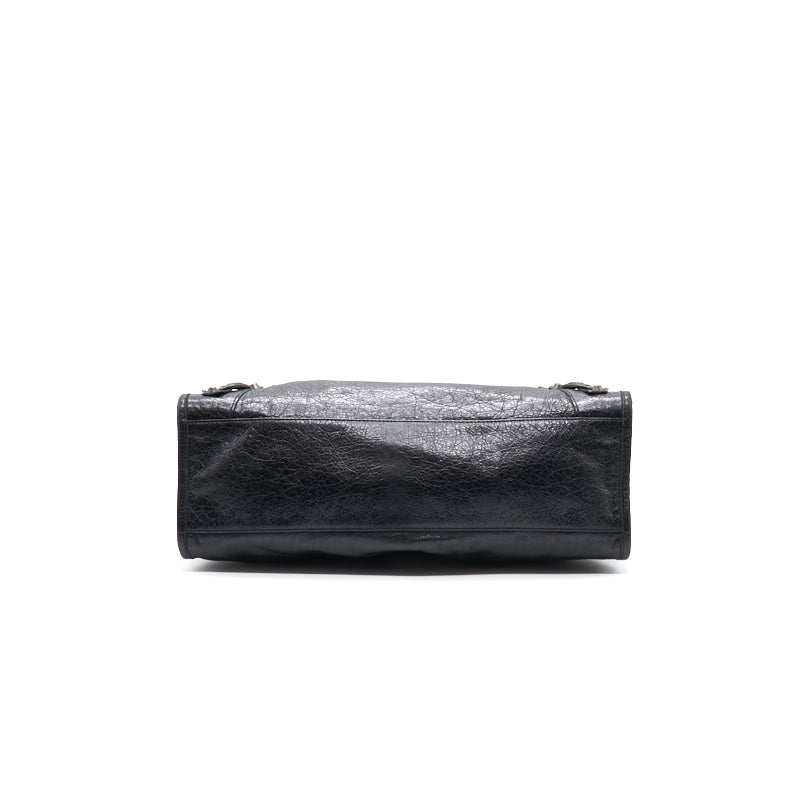 Side view of Balenciaga handbag Black premium designer bag