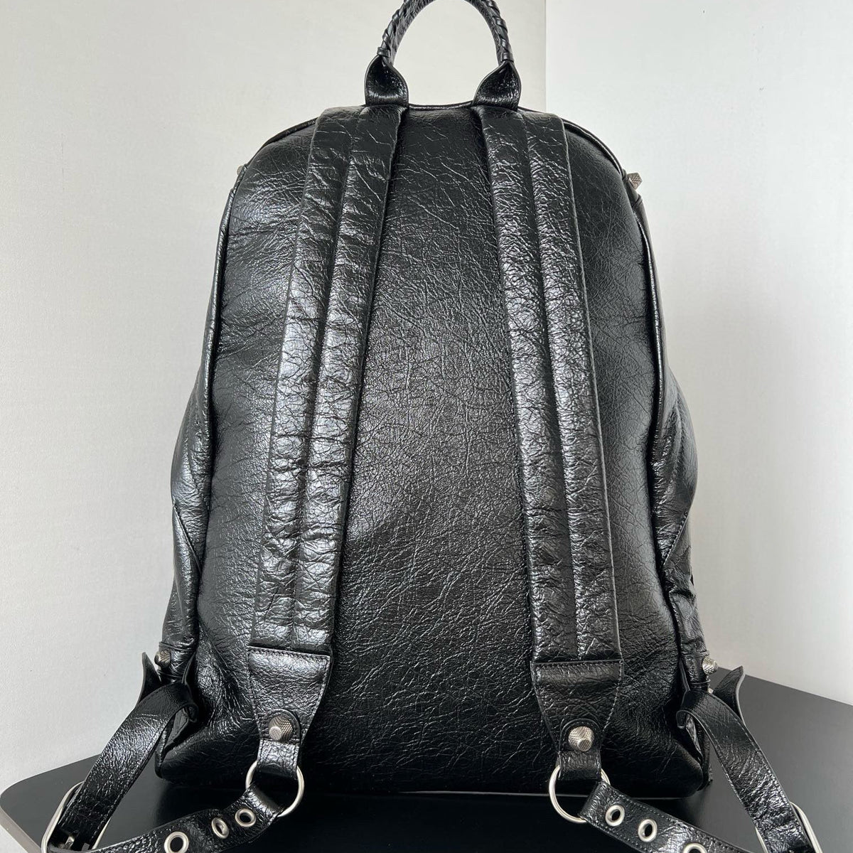Front view of Balenciaga Le Cagole Backpack premium bag