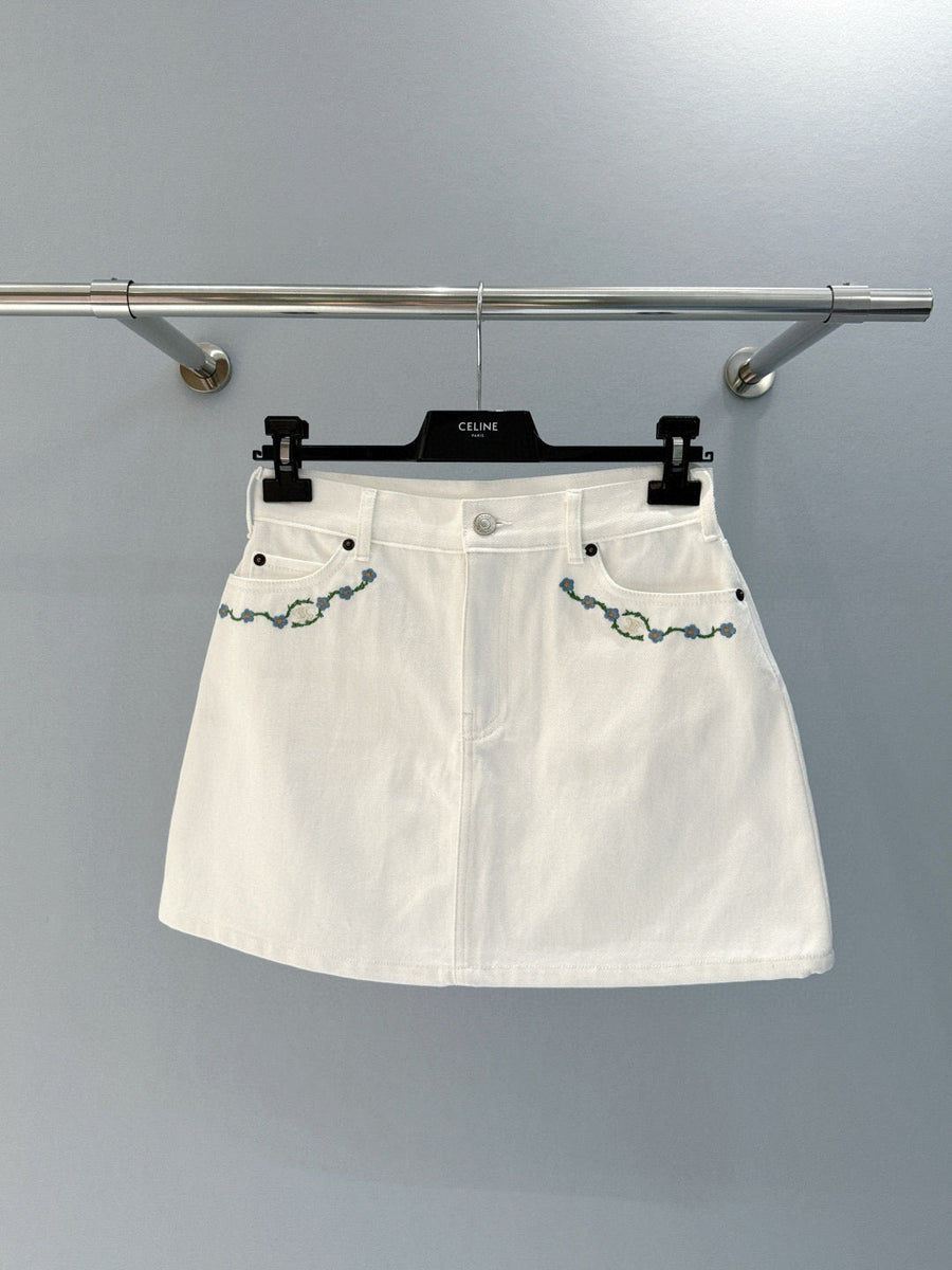 Front view of Celine Denim Skirt premium skirt