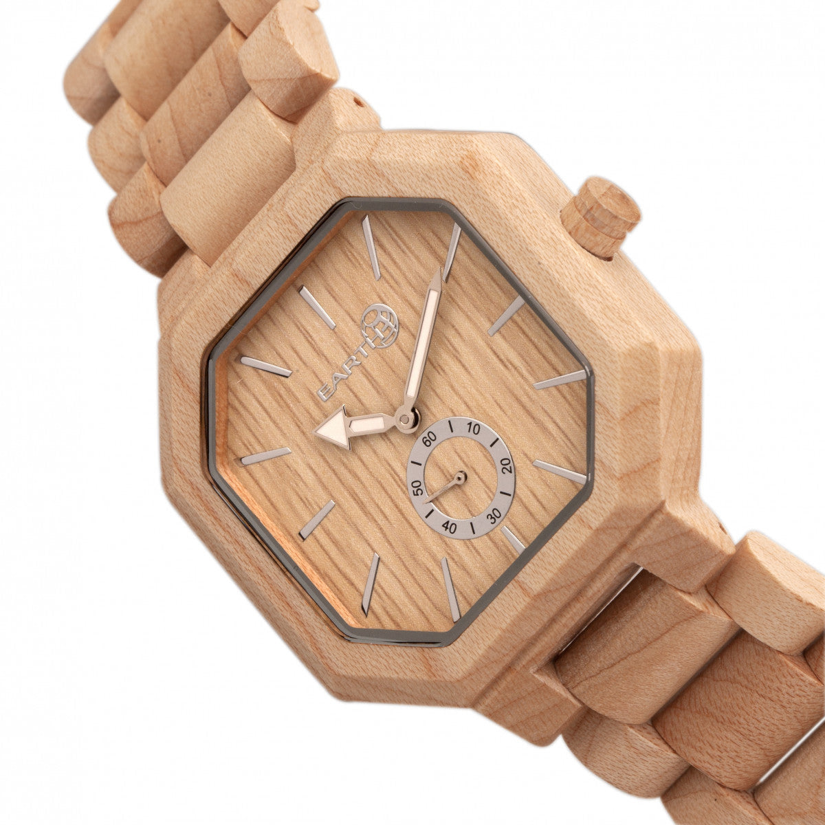 Close-up detail view of Earth Wood unisex bracelet
