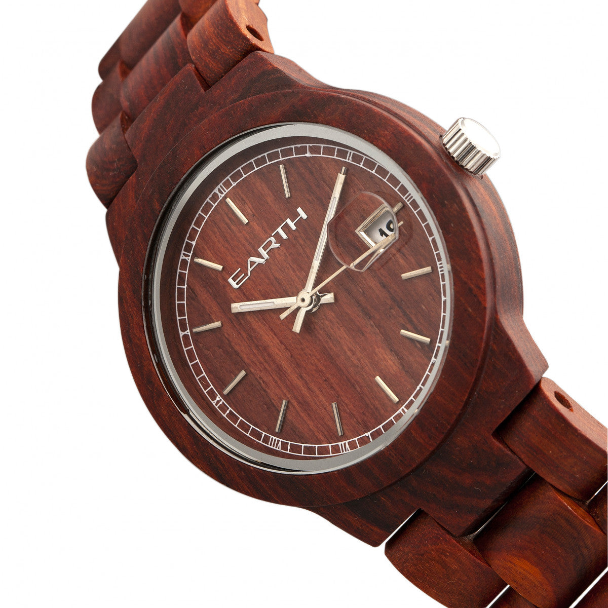 Side view of Earth Wood unisex red bracelet