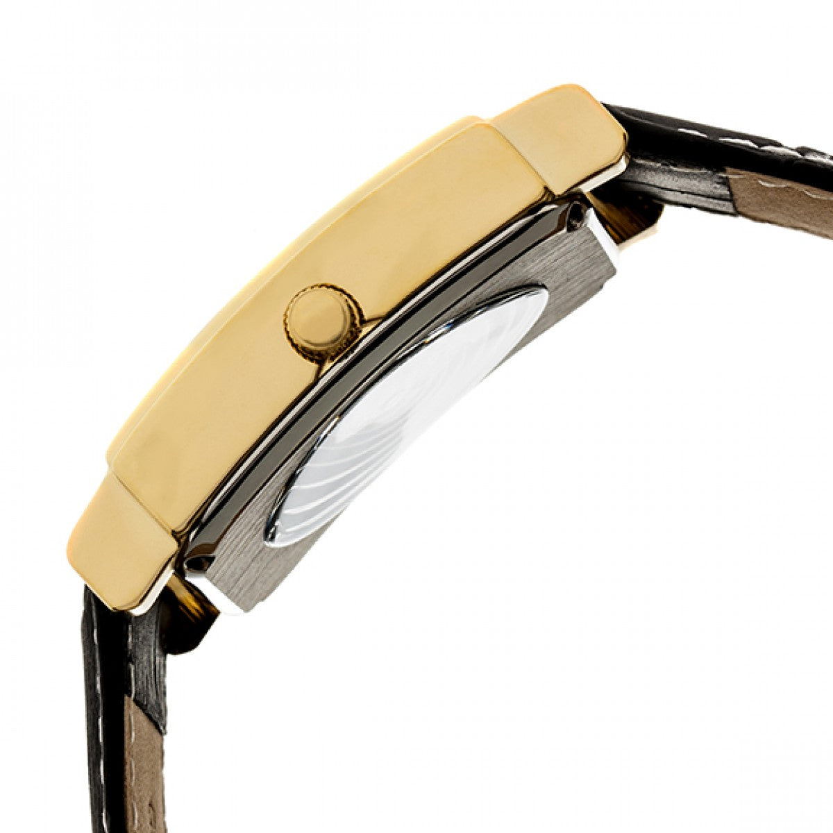 Side view of Heritor Automatic Frederick unisex gold watch