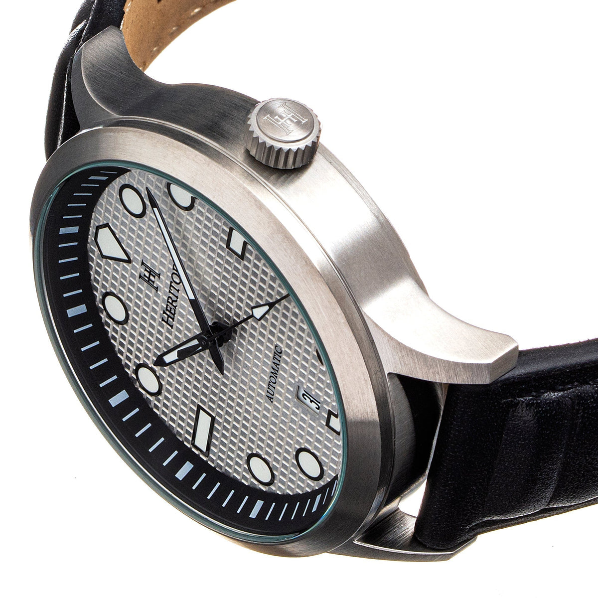 Angled view of Heritor Automatic Bradford unisex watch