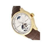 Side view of Heritor Automatic Gregory unisex gold watch
