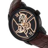 Side view of Heritor Automatic Sanford unisex black watch