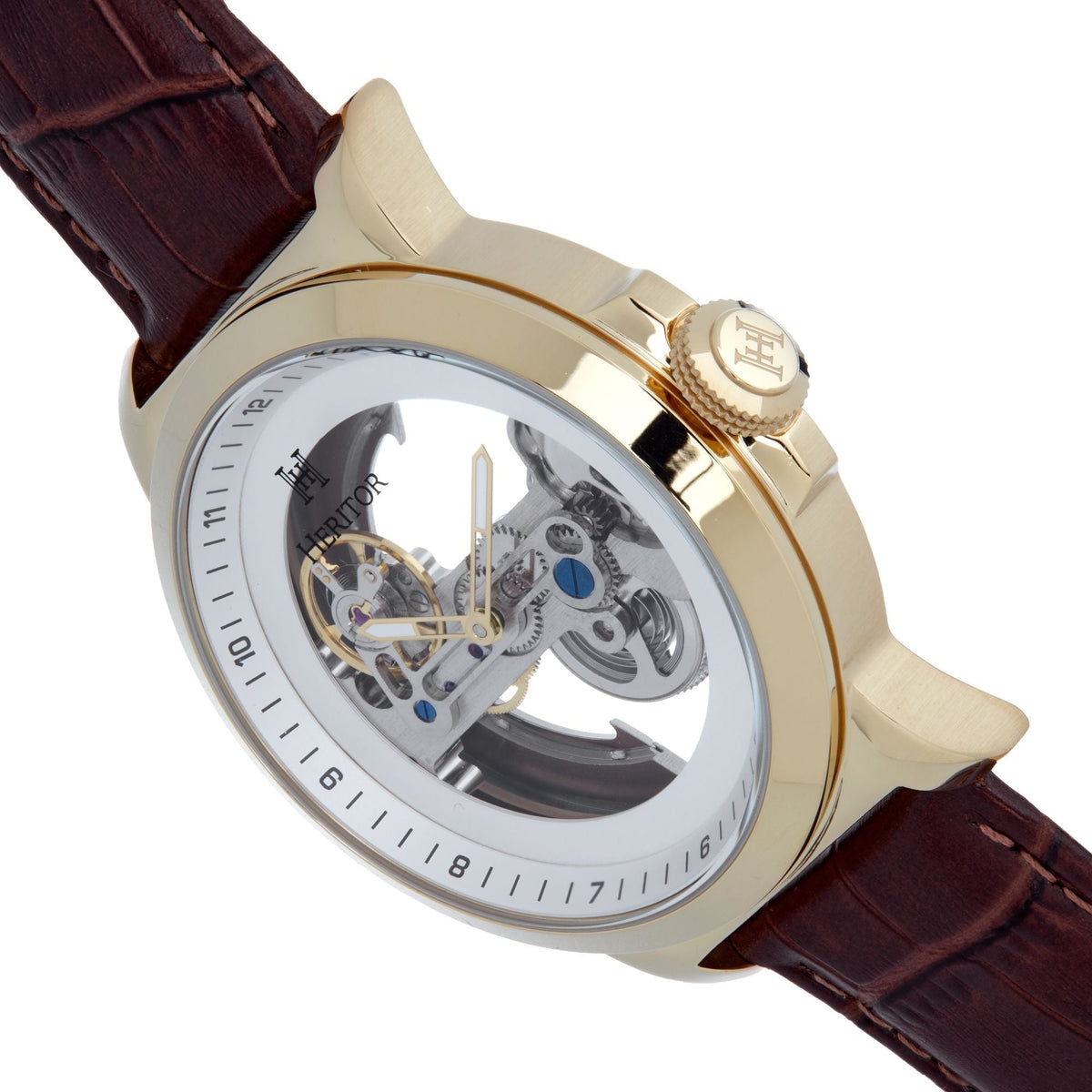 Close-up detail view of Heritor Automatic Xander unisex watch