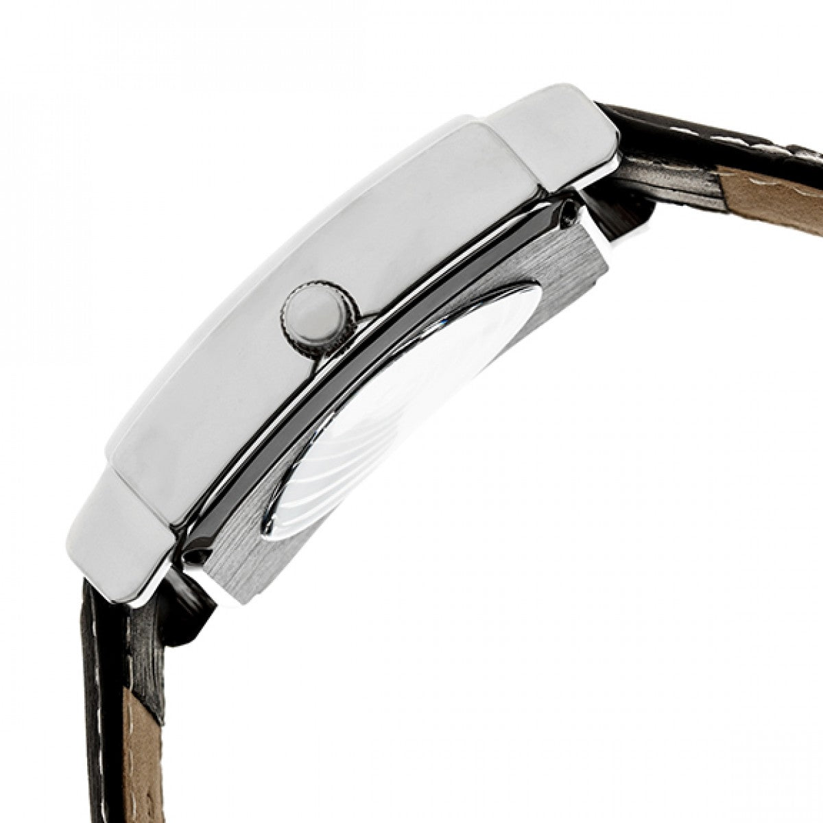 Side view of Heritor Automatic Frederick unisex silver watch