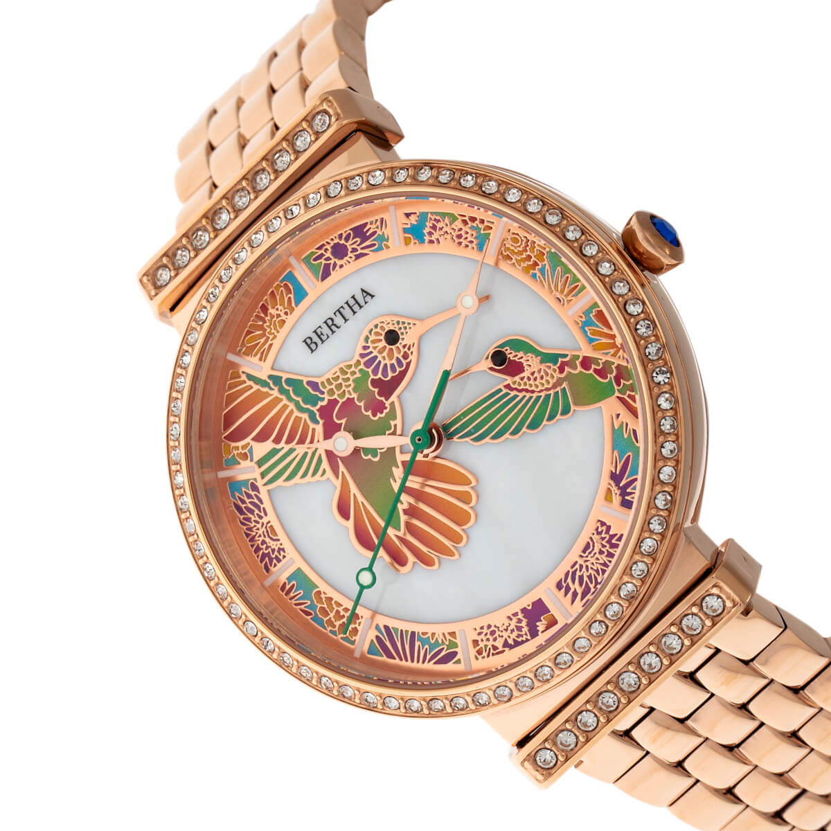 Side view of Bertha unisex rose gold bracelet