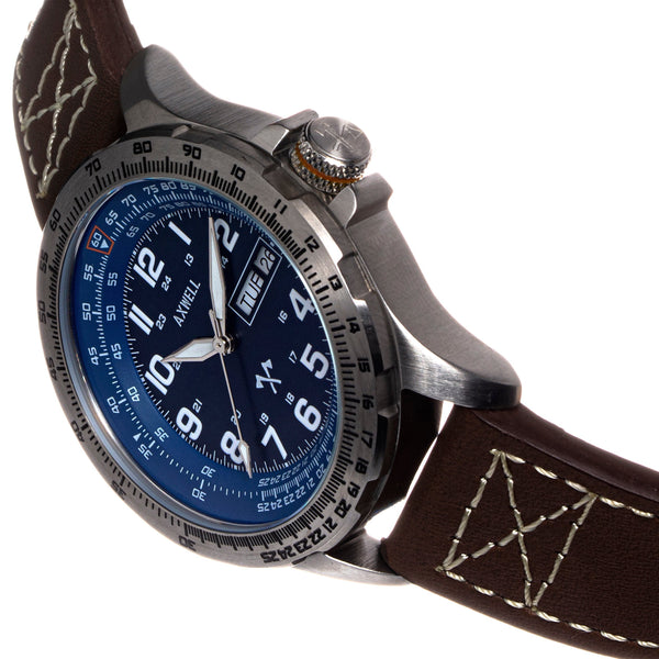 Side view of Axwell unisex brown watch